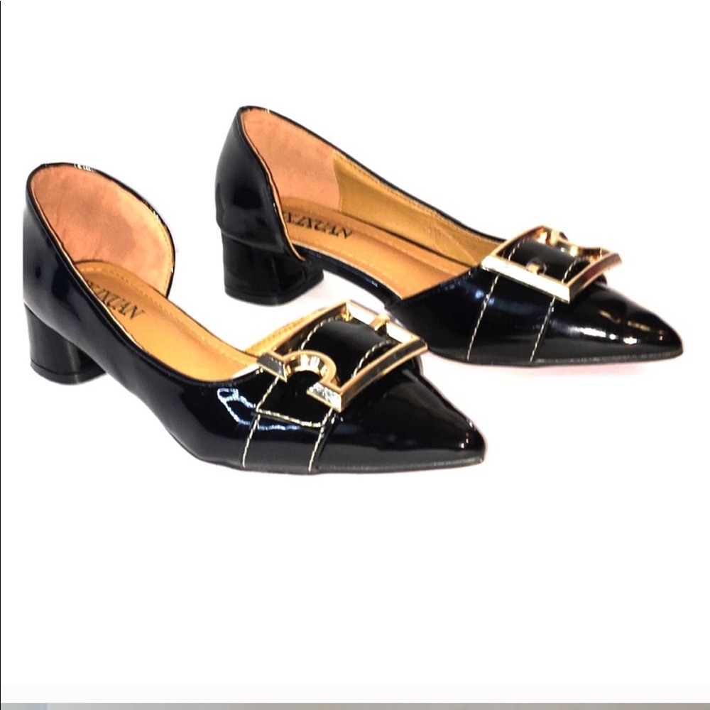 Anthropologie black patent leather shoes
